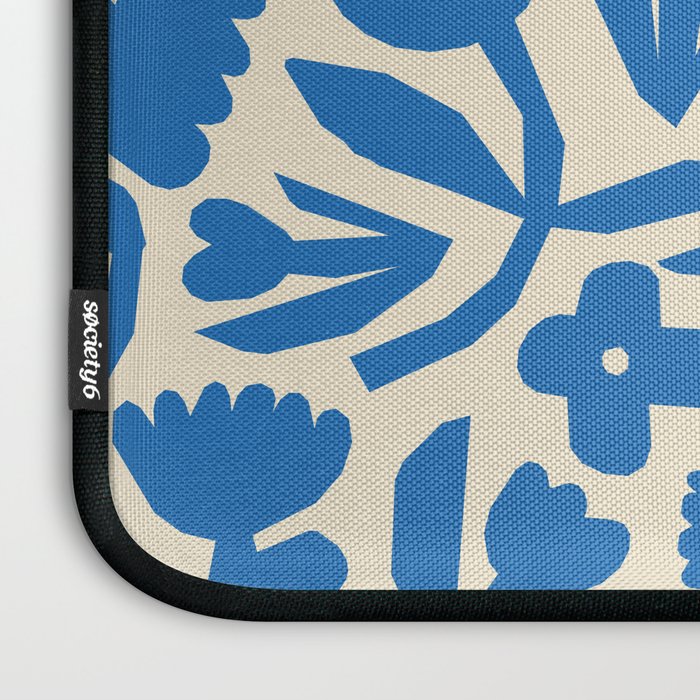 Blue flower nature art pattern Laptop Sleeve Gallery Image 3