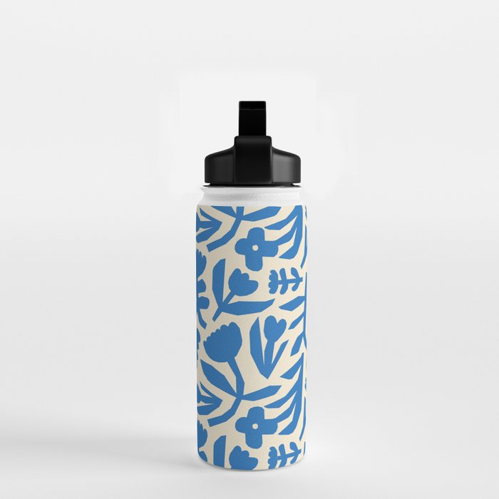 Blue flower nature art pattern Water Bottle Gallery Image 2