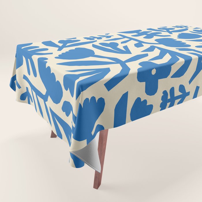 Blue flower nature art pattern Tablecloth Gallery Image 1