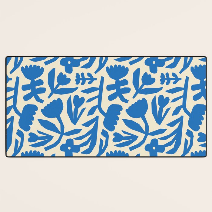 Blue flower nature art pattern Desk Mat Gallery Image 3