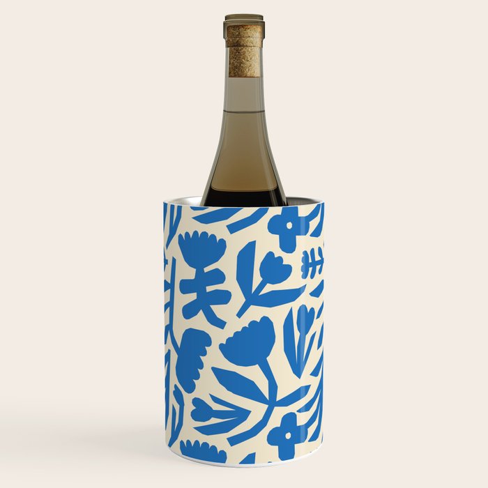 Blue flower nature art pattern Wine Chiller Gallery Image 2