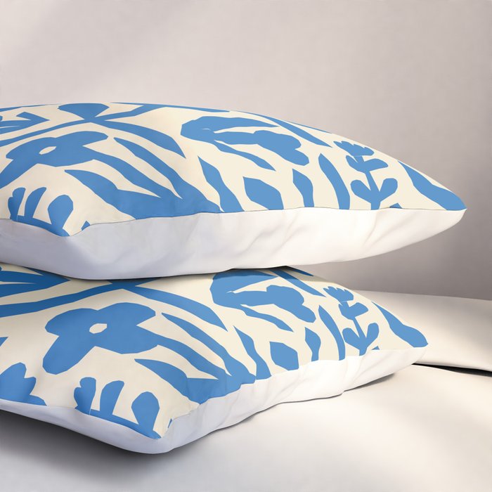 Blue flower nature art pattern Pillow Sham Gallery Image 3