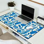 Blue flower nature art pattern Desk Mat Gallery Image 2