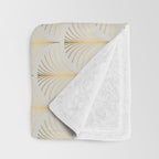 Golden Fan Leaf Art Deco Throw Blanket Gallery Image 3