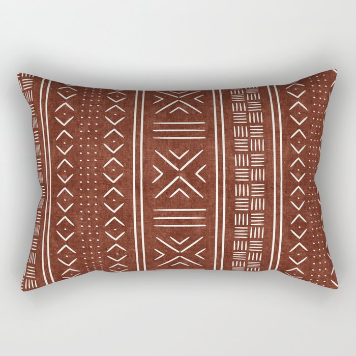 rust mud cloth Rectangular Pillow Gallery Image 2