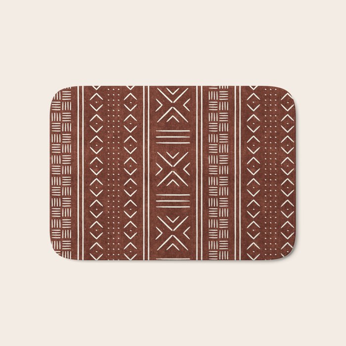 rust mud cloth Bath Mat Gallery Image 1
