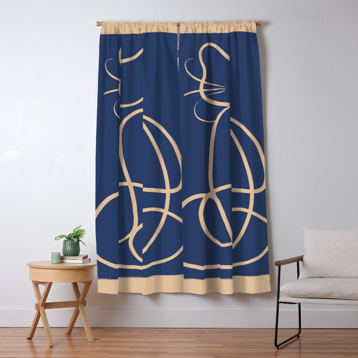 Abstract Line Art Cat 5 Window Curtain Gallery Image 5