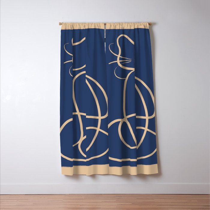 Abstract Line Art Cat 5 Window Curtain Gallery Image 3