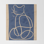 Abstract Line Art Cat 5 Throw Blanket Gallery Image 2