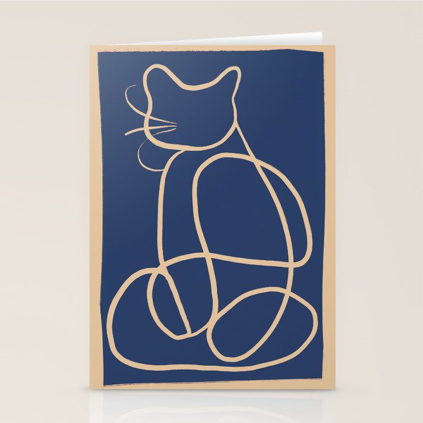 Abstract Line Art Cat 5 Stationery Card Gallery Image 2