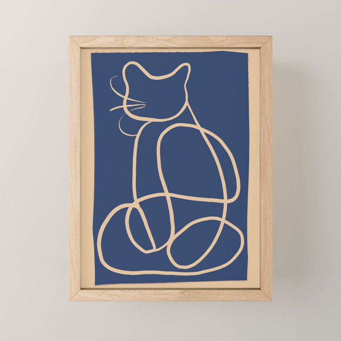 Abstract Line Art Cat 5 Mini Art Print Gallery Image 1