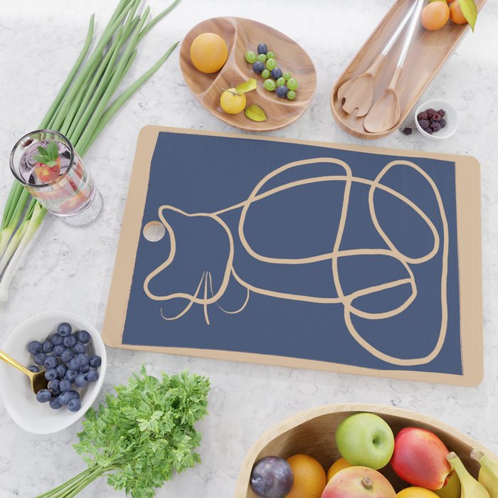 Abstract Line Art Cat 5 Cutting Board Gallery Image 2