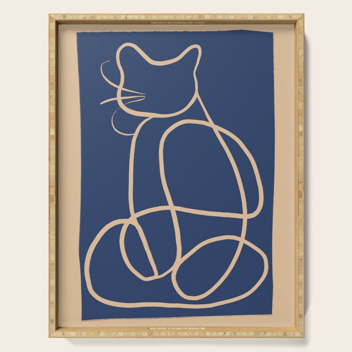 Abstract Line Art Cat 5 Serving Tray Gallery Image 1