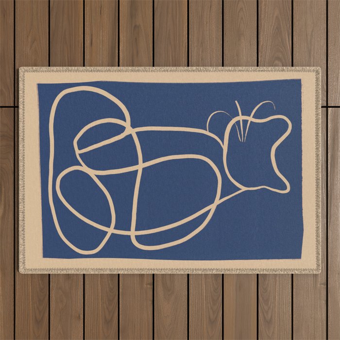 Abstract Line Art Cat 5 Outdoor Rug Gallery Image 1