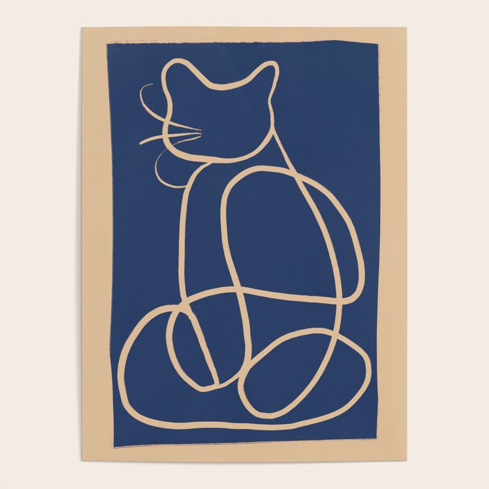 Abstract Line Art Cat 5 Poster Gallery Image 4