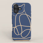 Abstract Line Art Cat 5 iPhone Case Gallery Image 1