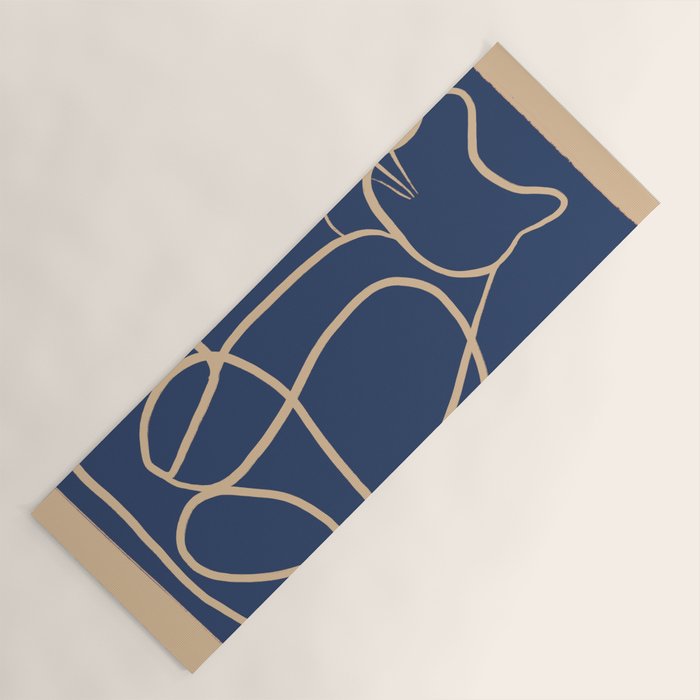 Abstract Line Art Cat 5 Yoga Mat Gallery Image 1