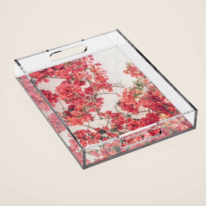 Mediterranean Bougainvillea Flower Acrylic Tray Gallery Image 1