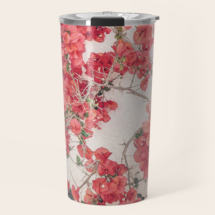 Mediterranean Bougainvillea Flower Travel Mug Gallery Image 1