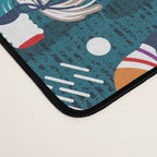 I gnome you // dark teal background little happy and lovely gnomes with rainbows vivid red hearts Desk Mat Gallery Image 4