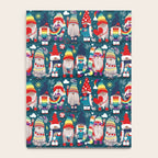 I gnome you // dark teal background little happy and lovely gnomes with rainbows vivid red hearts Notebook Gallery Image 4