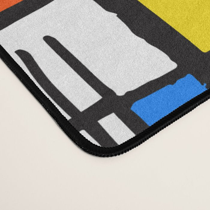Bauhaus Aesthetic Piet Mondrian De Stijl Inspired Painted Pattern Desk Mat Gallery Image 4