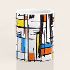 Bauhaus Aesthetic Piet Mondrian De Stijl Inspired Painted Pattern Coffee Mug Gallery Image 4