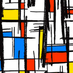 Bauhaus Aesthetic Piet Mondrian De Stijl Inspired Painted Pattern Coffee Mug Gallery Image 2
