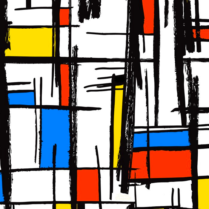 Bauhaus Aesthetic Piet Mondrian De Stijl Inspired Painted Pattern Coffee Mug Gallery Image 2