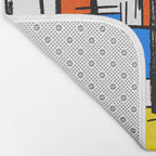 Bauhaus Aesthetic Piet Mondrian De Stijl Inspired Painted Pattern Bath Mat Gallery Image 2