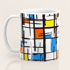 Bauhaus Aesthetic Piet Mondrian De Stijl Inspired Painted Pattern Coffee Mug Gallery Image 3