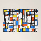Bauhaus Aesthetic Piet Mondrian De Stijl Inspired Painted Pattern Welcome Mat Gallery Image 1