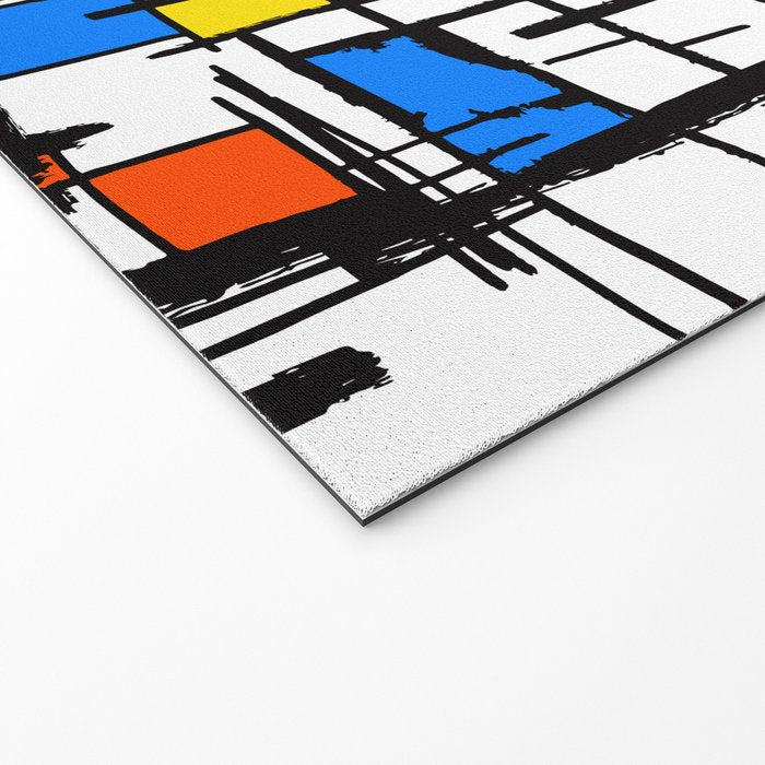 Bauhaus Aesthetic Piet Mondrian De Stijl Inspired Painted Pattern Welcome Mat Gallery Image 2