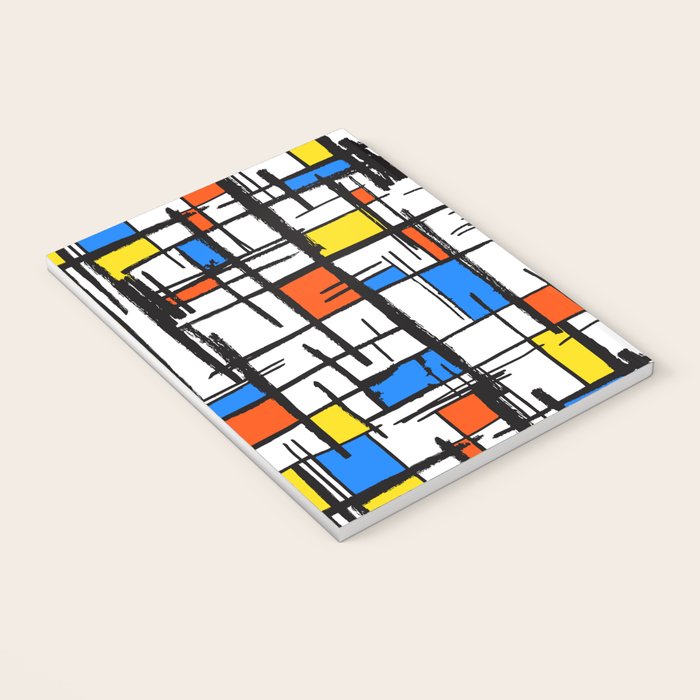 Bauhaus Aesthetic Piet Mondrian De Stijl Inspired Painted Pattern Notebook Gallery Image 3
