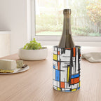 Bauhaus Aesthetic Piet Mondrian De Stijl Inspired Painted Pattern Wine Chiller Gallery Image 4