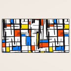 Bauhaus Aesthetic Piet Mondrian De Stijl Inspired Painted Pattern Desk Mat Gallery Image 3
