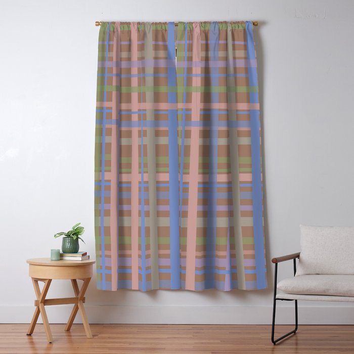 Checks Inspired by PANTONE 17 1230 Mocha Mousse Window Curtain Gallery Image 5