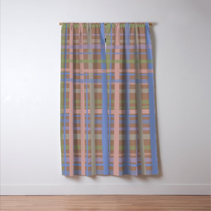 Checks Inspired by PANTONE 17 1230 Mocha Mousse Window Curtain Gallery Image 3