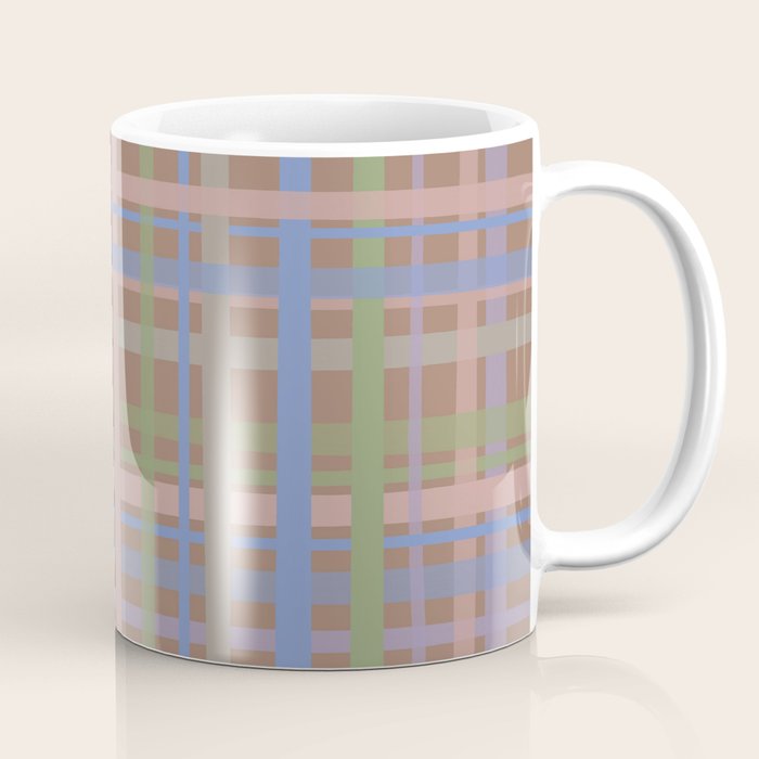 Checks Inspired by PANTONE 17 1230 Mocha Mousse Coffee Mug Gallery Image 1