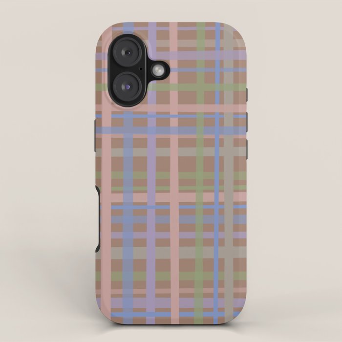 Checks Inspired by PANTONE 17 1230 Mocha Mousse iPhone Case Gallery Image 1