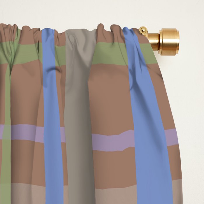 Checks Inspired by PANTONE 17 1230 Mocha Mousse Window Curtain Gallery Image 2
