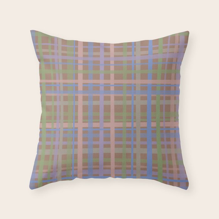 Checks Inspired by PANTONE 17 1230 Mocha Mousse Throw Pillow Gallery Image 6