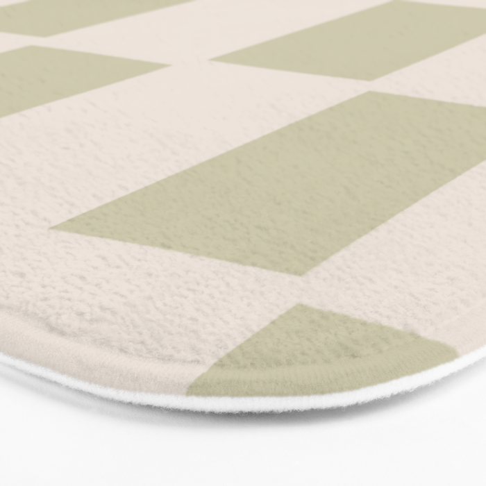 Playful check in olive green Bath Mat Gallery Image 3