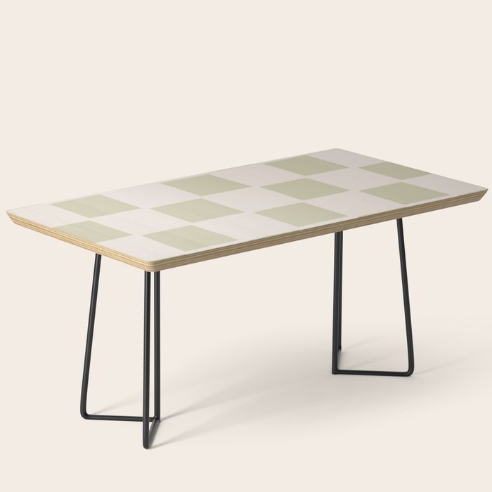 Playful check in olive green Coffee Table Gallery Image 1