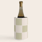 Playful check in olive green Wine Chiller Gallery Image 2