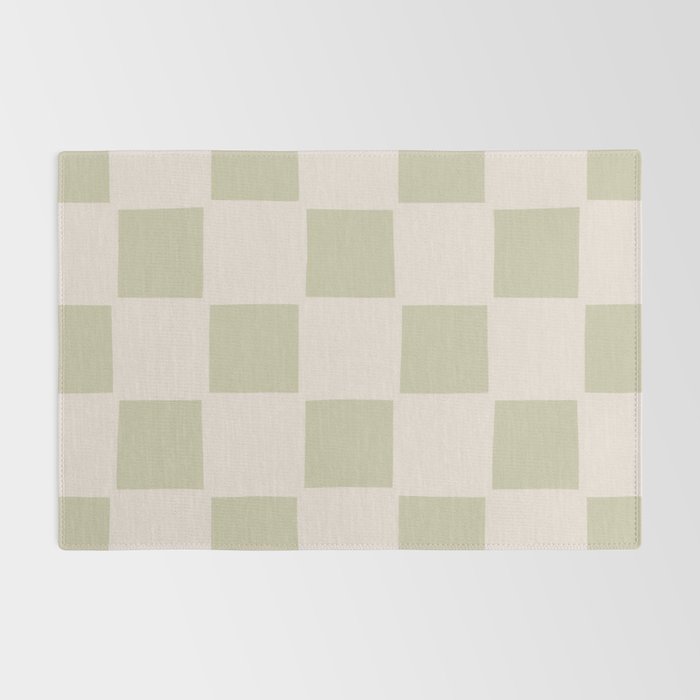 Playful check in olive green Rug Gallery Image 2