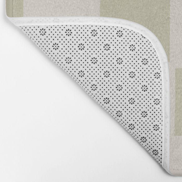 Playful check in olive green Bath Mat Gallery Image 2