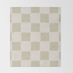 Playful check in olive green Throw Blanket Gallery Image 2