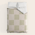 Playful check in olive green Comforter Gallery Image 6