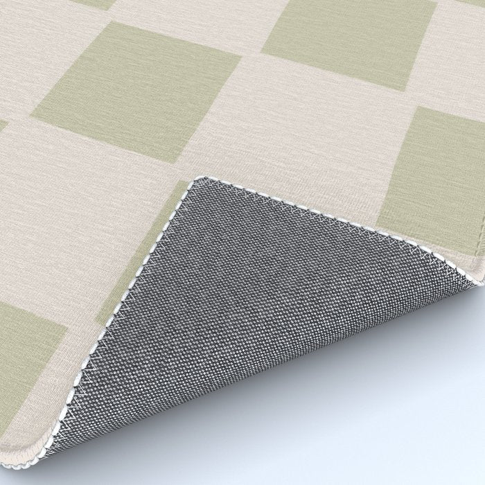 Playful check in olive green Rug Gallery Image 4